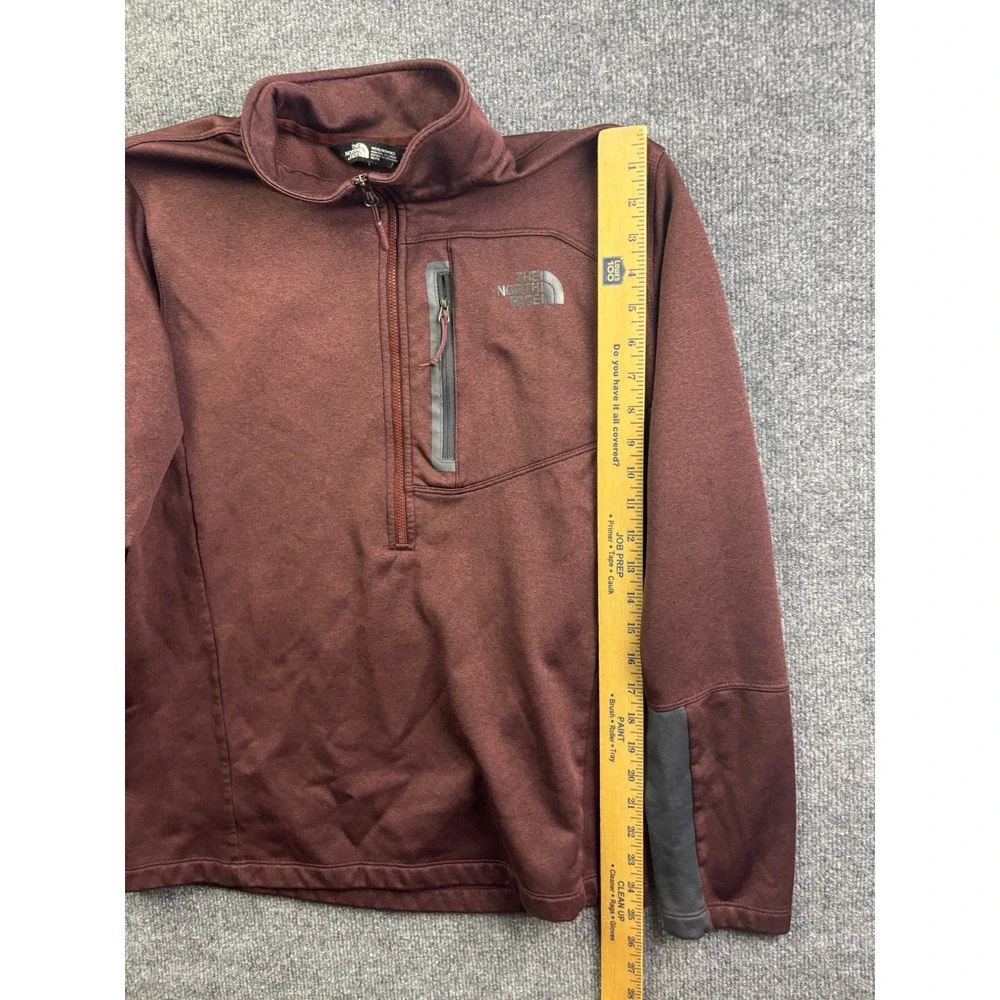 The North Face Quarter Zip Pullover Mens Medium Maroon Fleece Lined‎